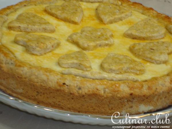 Пирог с творожной начинкой и грушей