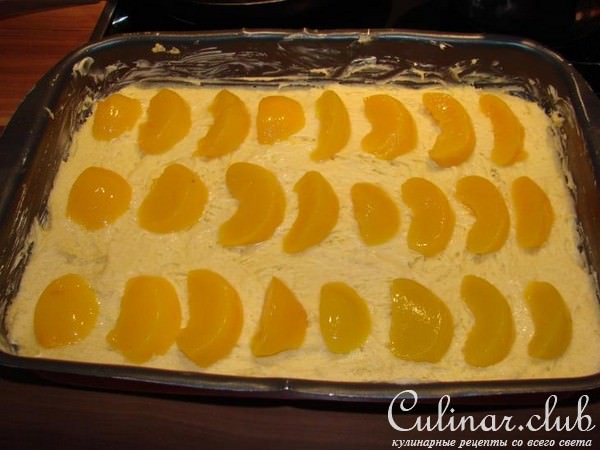 пирог с персиками (Blechkuchen mit Pfirsichen)
