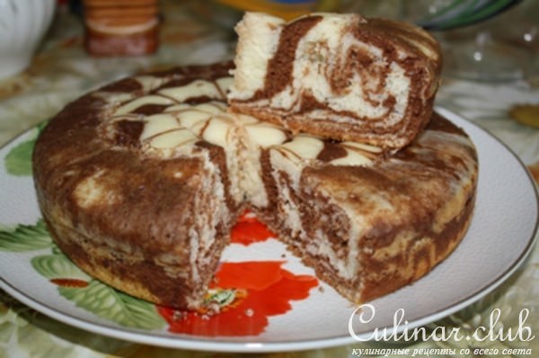 Пирог "Мраморный"( вариант "Зебра")