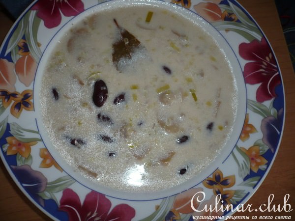 Сырный суп с пореем и шампиньонами (вариант)