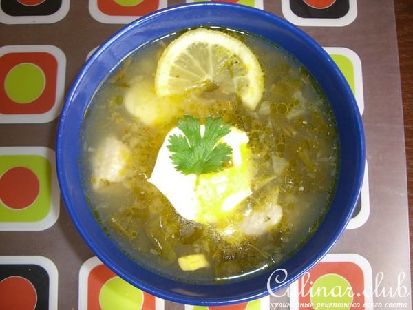 Супчик щавелевый - ну ооочень вкусный!!!