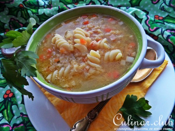 Чечевичная похлёбка с фузилли