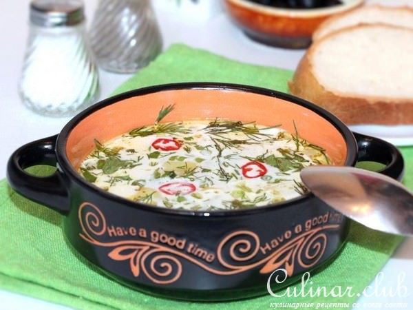 Картофельный суп со сливочным сыром и эстрагоном
