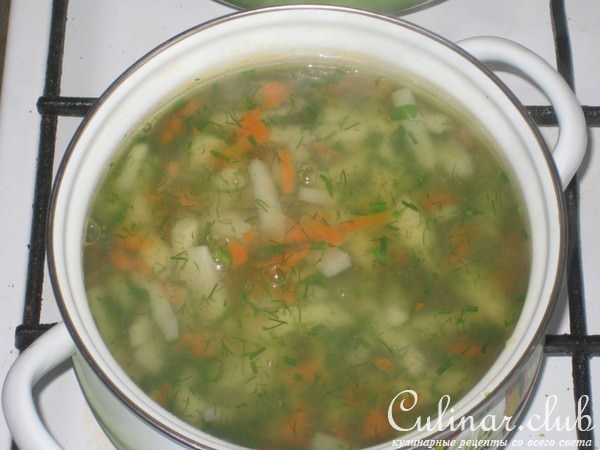 Супчик с яичком(легкий супец).
