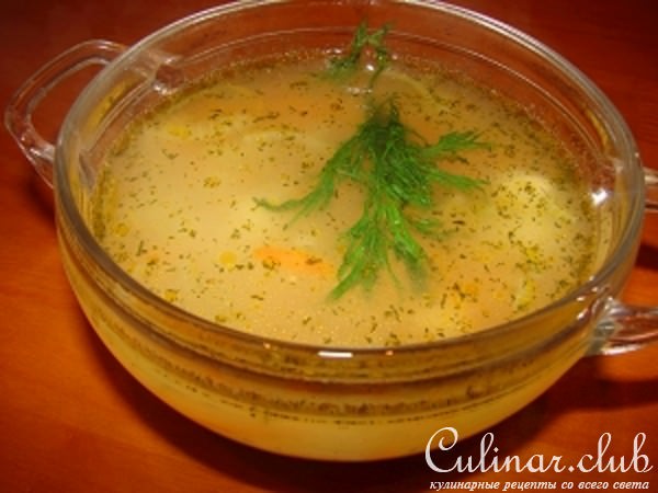 Супчик с брынзой и макарошками.