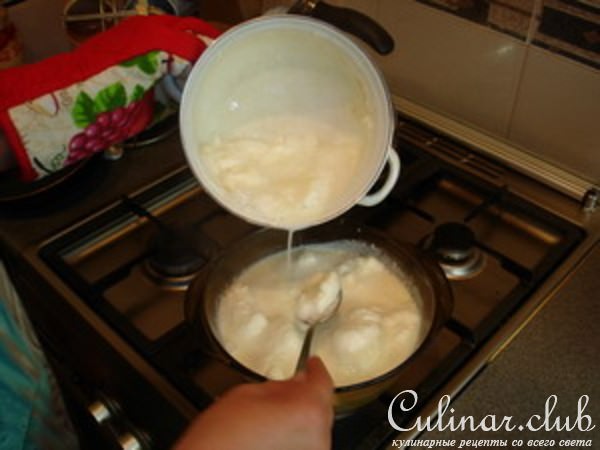 Молочный сладкий суп с клецками