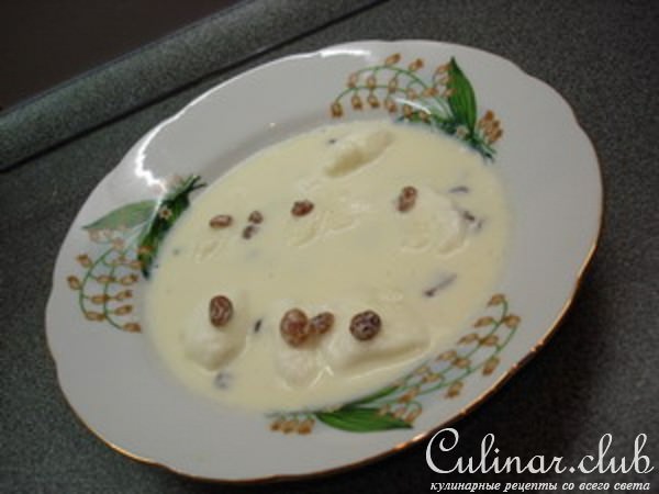 Молочный сладкий суп с клецками