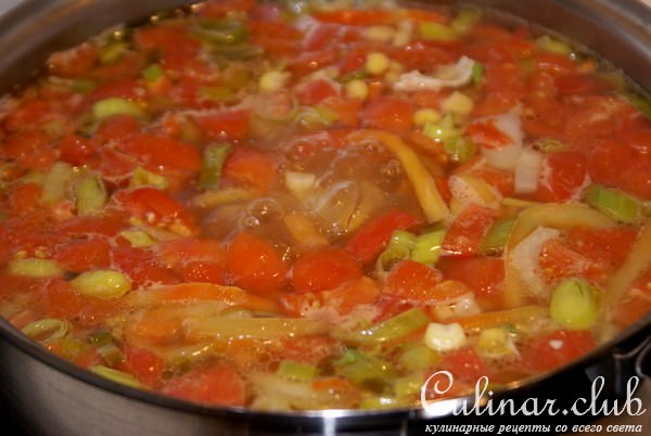 Суп с кукурузой и яйцом по мотивам китайского