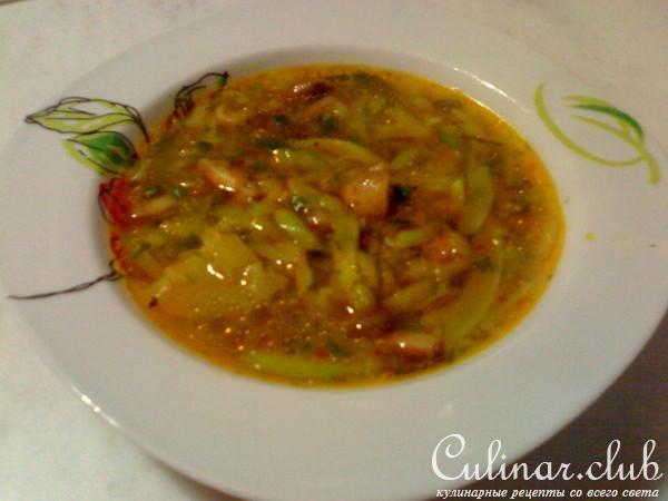 Суп грибной с кабачками