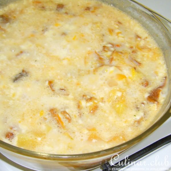 Сырный крем-суп с грибами