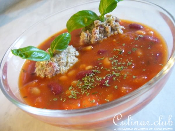 Томатный суп-пюре с фасолью а la Cilli con Carne
