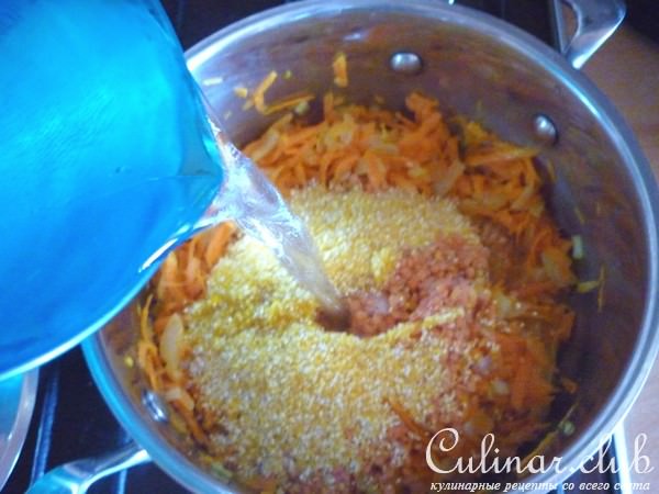 Суп-пюре из чечевицы с кукурузной крупой