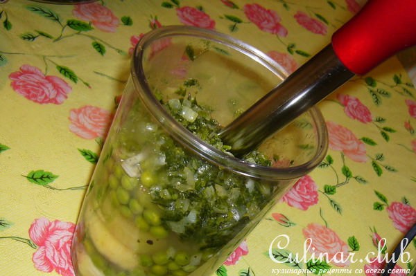 Суп-пюре зелёный с сыром