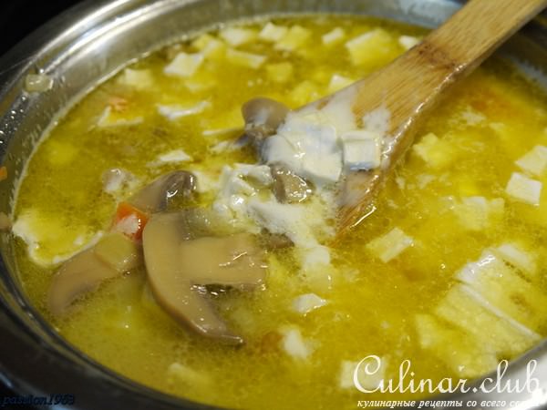 Суп-крем с грибами и камамбером