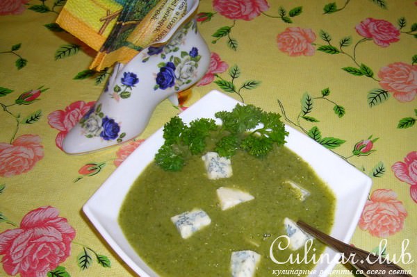 Суп-пюре зелёный с сыром