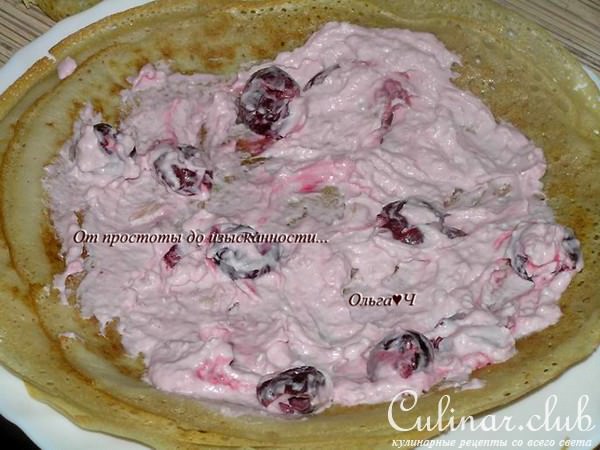 Блинный торт "Вишня и грейпфрут"