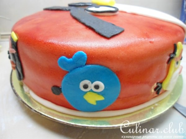 Торт Злые птички. По мотивам игры Angry Birds.
