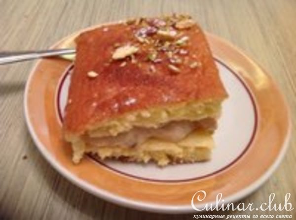 Нежный тортик с кремом и абрикосами (почти диетический)