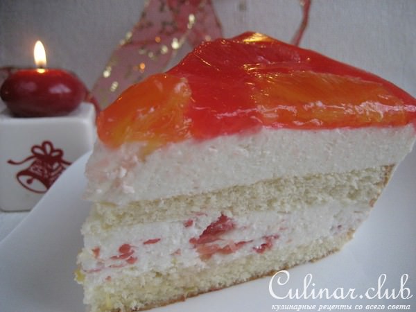 Торт "Творожный со вкусом грейпфрута"