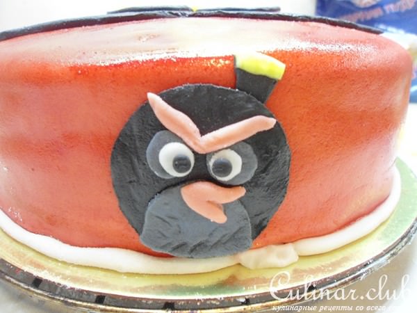 Торт Злые птички. По мотивам игры Angry Birds.