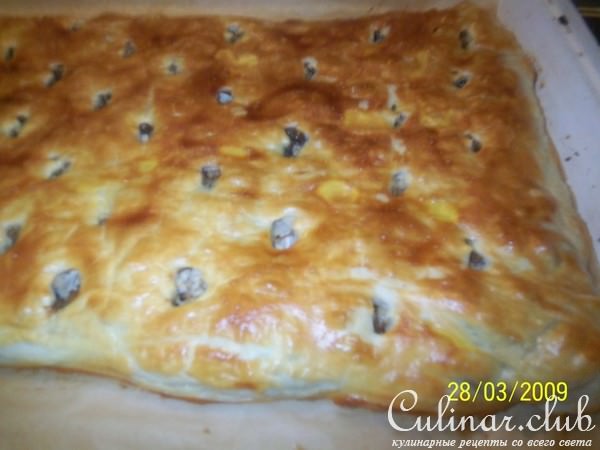 Пирог с курицей и грибами