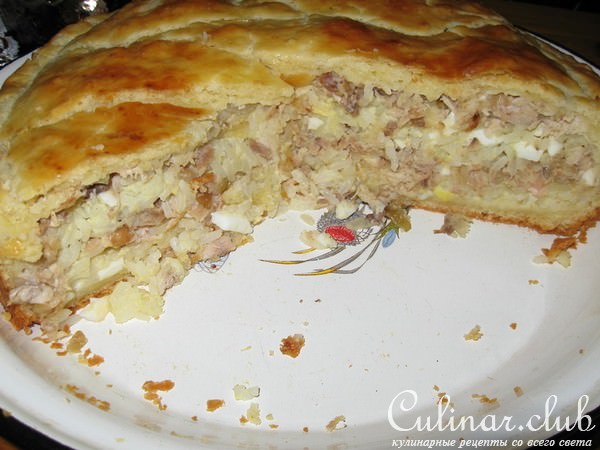 Пирог с рисом и курицей