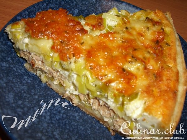 киш с тунцом и пореем