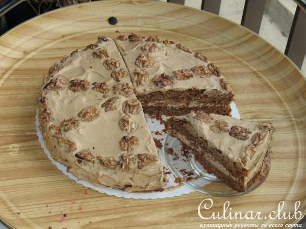 Кофейный торт с грецкими орехами