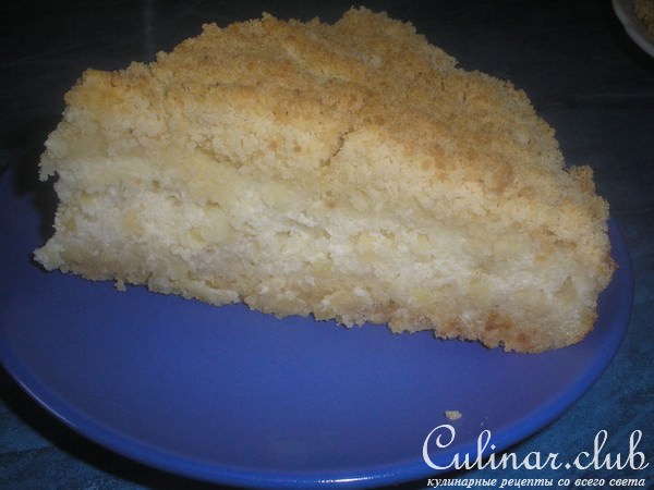 Пирог с творогом и яблоками