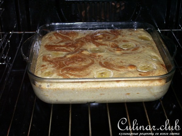 Манник нежный с яблочками и бананом