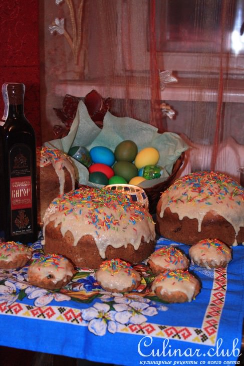 Кулич бездрожжевой с шоколадной глазурью