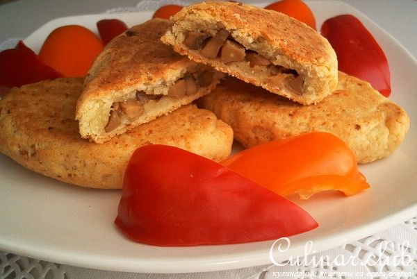 Тесто творожное-пирожки с грибами