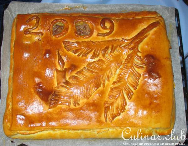 Пирог с мясом индейки и тыквой