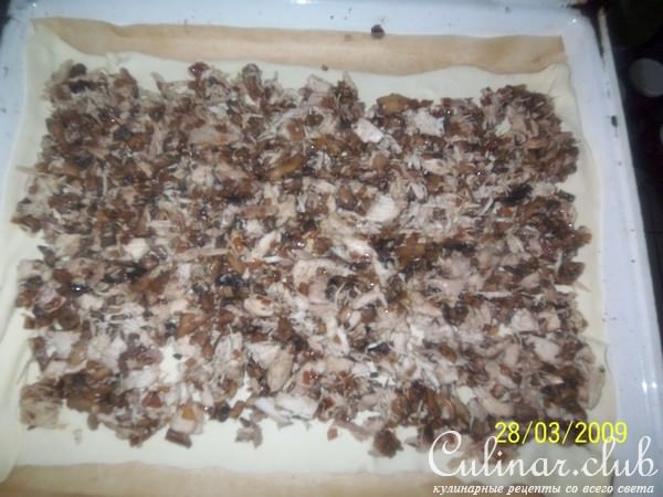 Пирог с курицей и грибами
