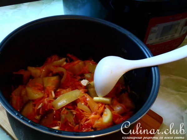 Салат на зиму из кабачков и баклажан(готовила в мультиварке)