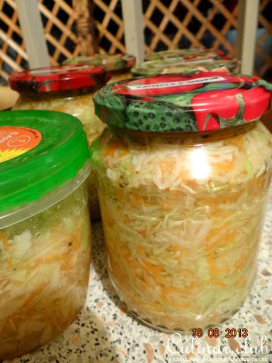 Капустка, маринованная с хреном на зиму (с помощью мультиварки)