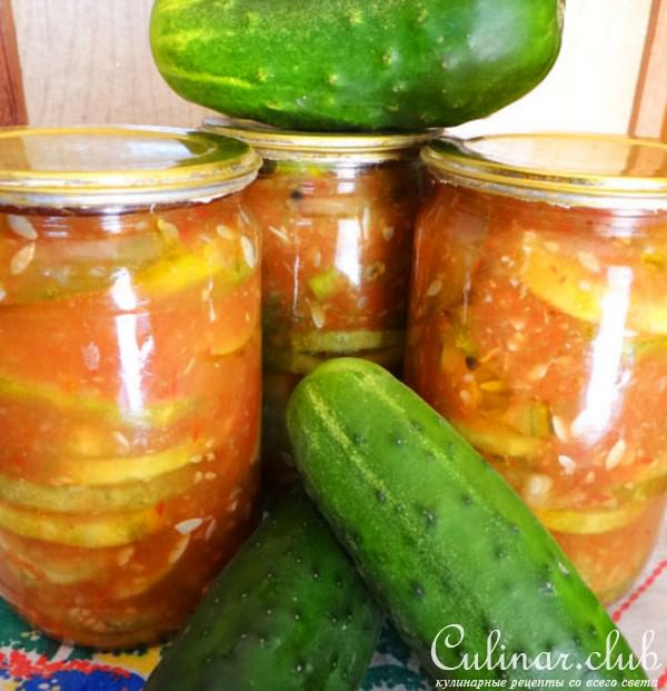 Огуречная закуска зимняя