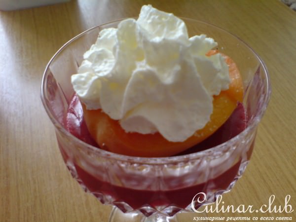Малиновое желе с замороженным нектарином ("Pesche in coppe con lamponi" )